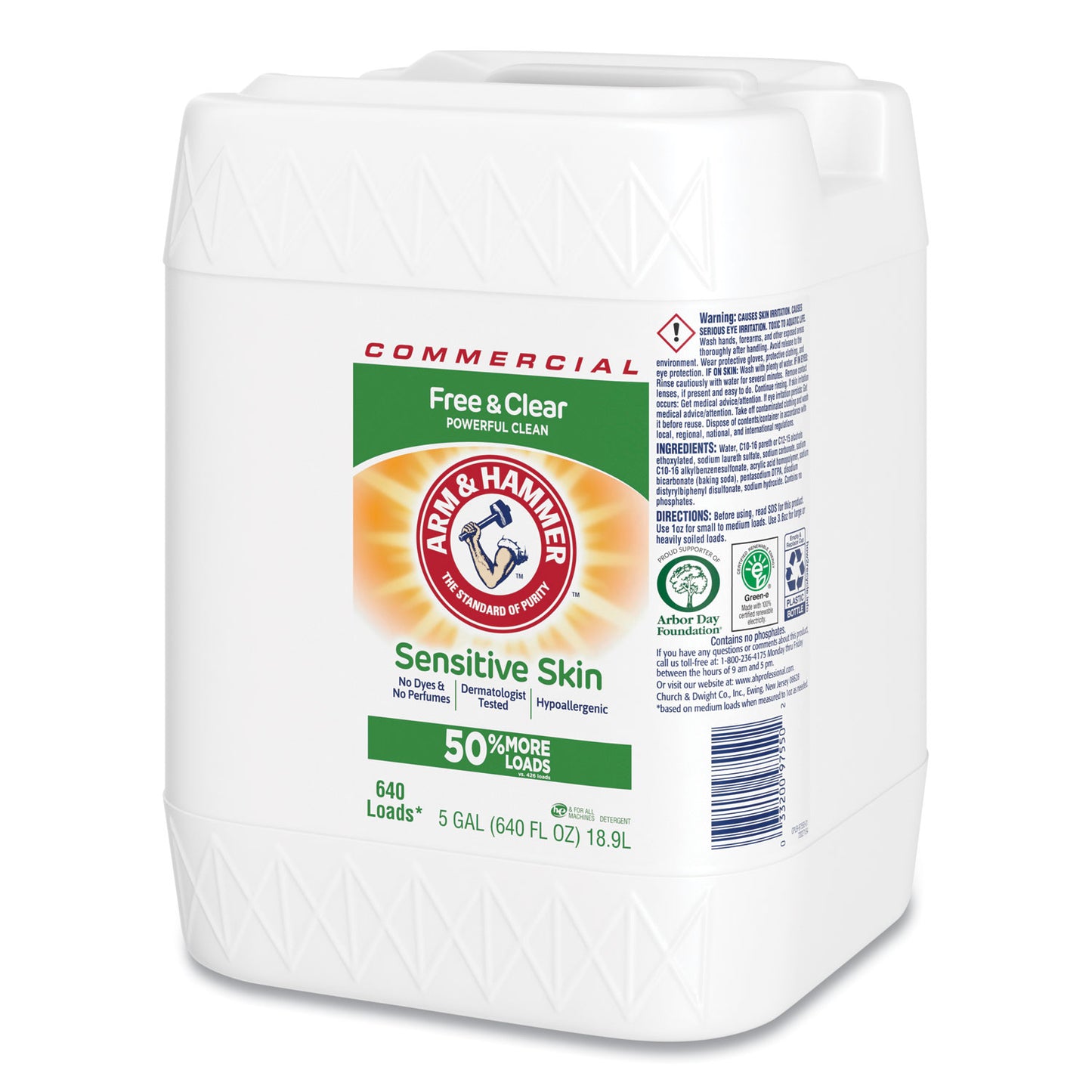 CDC3320097550 HE Compatible Liquid Detergent, Free and Clear/Unscented, 640 Loads, 5 gal Jug