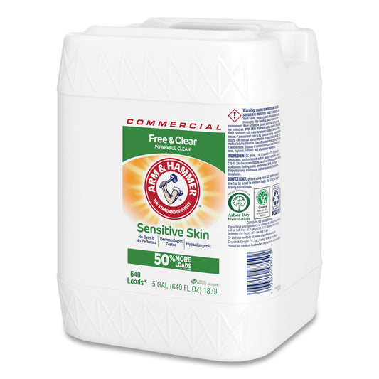 CDC3320097550 HE Compatible Liquid Detergent, Free and Clear/Unscented, 640 Loads, 5 gal Jug