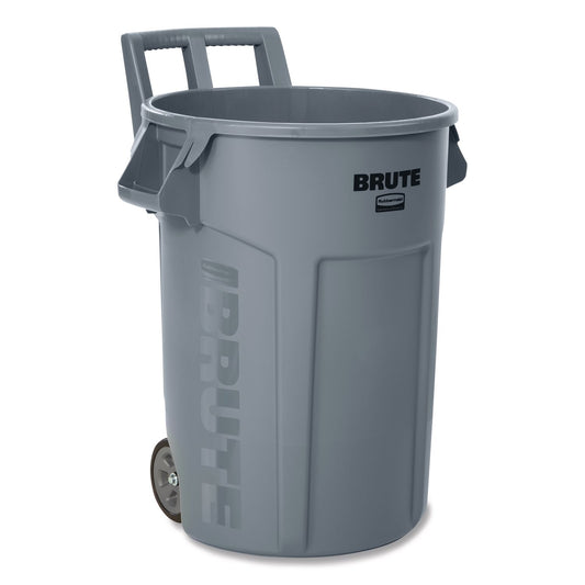 RCP2179403 Vented Wheeled BRUTE Container, 32 gal, Plastic, Gray