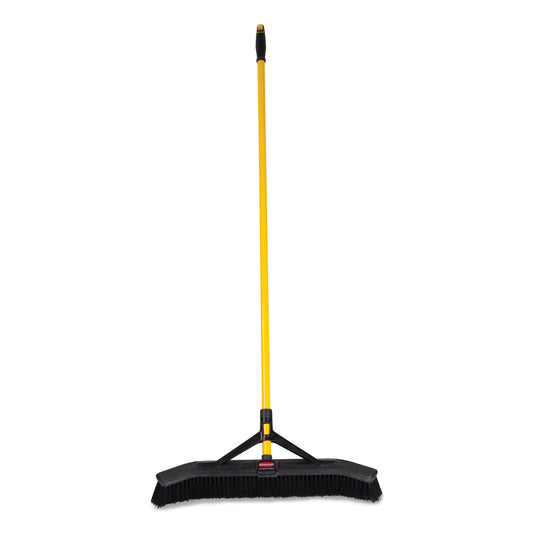 RCP2186280 Maximizer Push-to-Center Broom, 24", Polypropylene Bristles, Yellow/Black