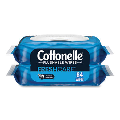 KCM35970CT Fresh Care Flushable Cleansing Cloths, 1-Ply, 3.73 x 5.5, White, 84/Pack, 8 Packs/Carton KIMBERLY CLARK