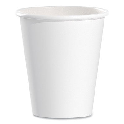 SCC376W Single-Sided Poly Paper Hot Cups, 6 Oz, White, 50/pack, 20 Packs/carton