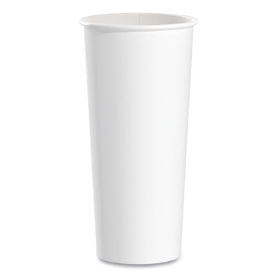 SCC424WN Single-Sided Poly Paper Hot Cups, 24 Oz, White, 25/bag, 20 Bags/carton