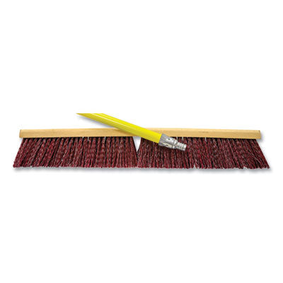 BWK20324KIT Poly Push Broom Kit, 24" x 60" Metal Handle, Maroon/Yellow