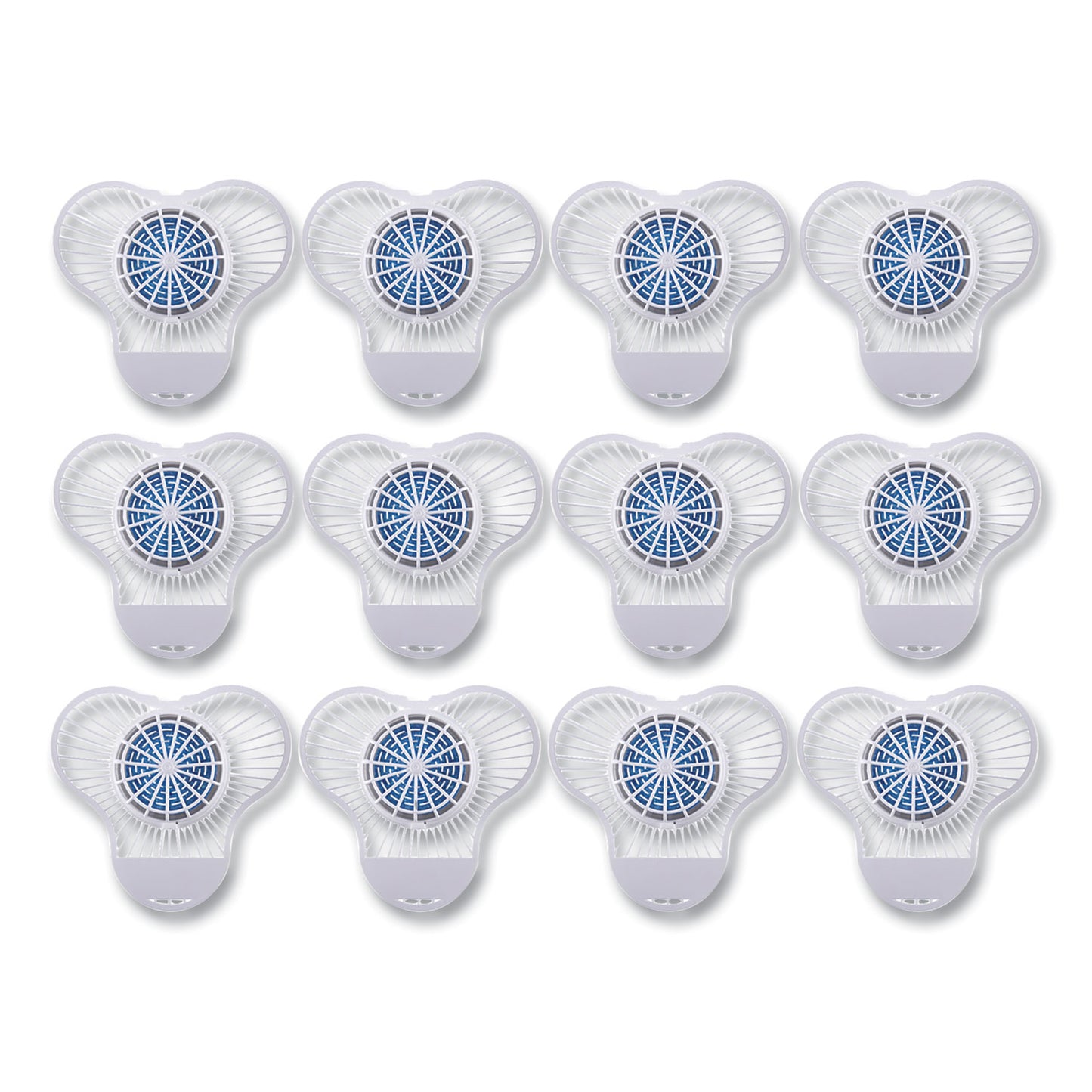 BWKNUS Urinal Screen with Non-Para Deodorizer Block, Green Apple Scent, Blue/White, 3.25 oz, 12/Box