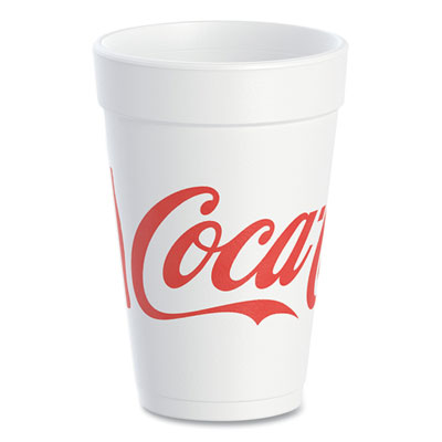 DCC16J16C Coca-Cola Foam Cups, 16 Oz, White/red, 25/bag, 40 Bags/carton