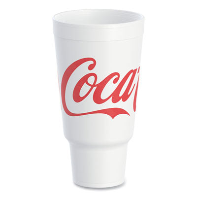 DCC44AJ32C Coca-Cola Foam Cups, 44 Oz, White/red, 20/bag, 15 Bags/carton