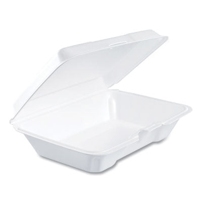 DCC206HT1R Foam Hinged Lid Containers, 6.4 X 9.3 X 2.6, White, 200/carton DART