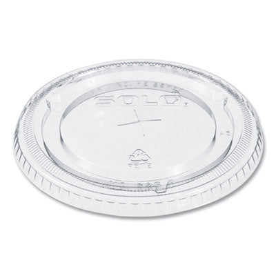 DCC626TSCT PETE Flat Straw-Slot Cold Cup Lids, Fits 16 oz to 24 oz Cold Cups, Plastic, Clear, 100/Pack, 10 Packs/Carton