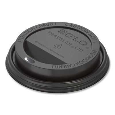 SCCTLB316 Traveler Cappuccino Style Dome Lid, Fits 10 oz to 24 oz Hot Cups, Plastic, Black, 100/Sleeve, 10 Sleeves/Carton
