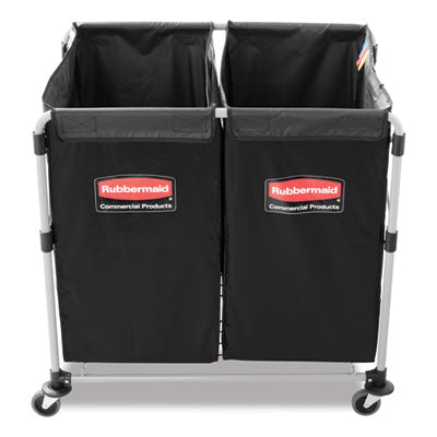RCP1881782CT 4 Bushel Collapsible X-Cart Bag for Rubbermaid Commercial 1881749 and 1881781, 5 cu ft, 22.08" x 15.33" x 27.33", Black, 2/CT