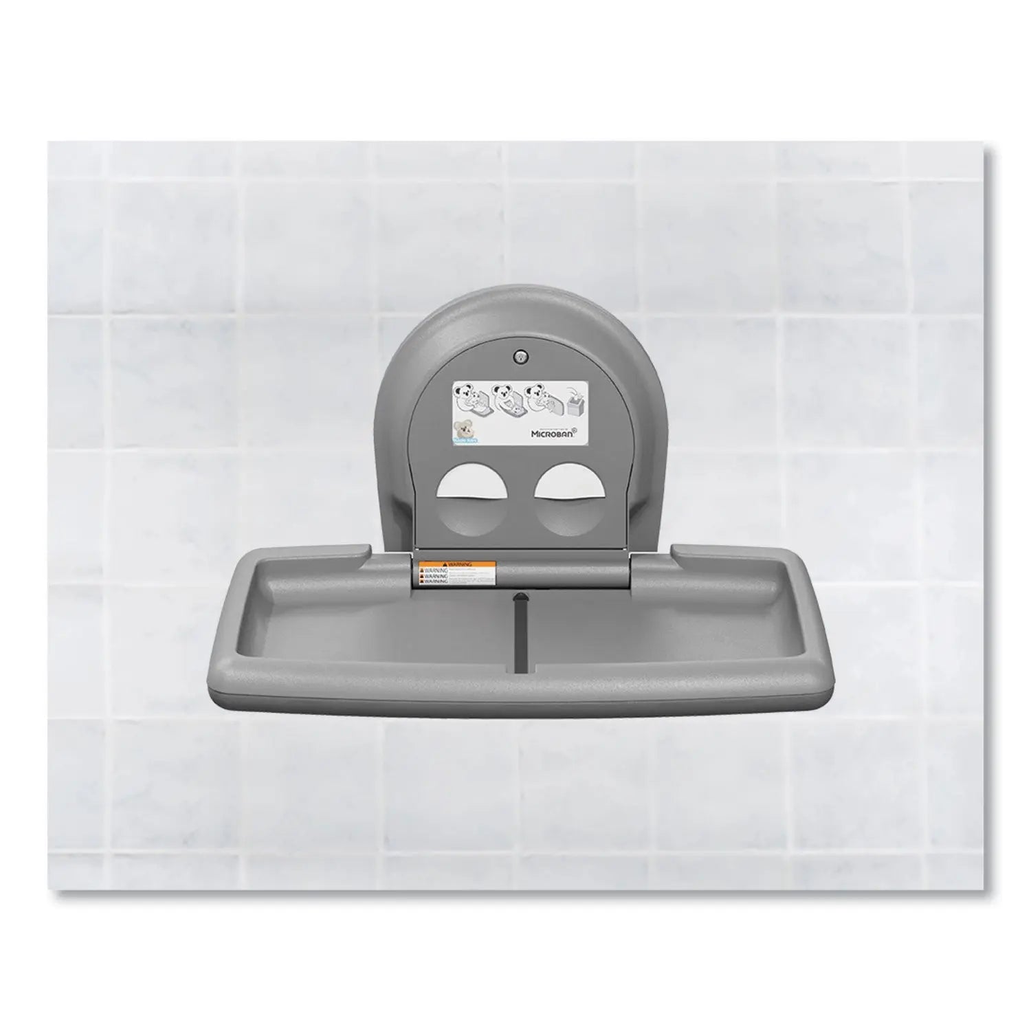 KKPKB30001 Baby Changing Station, Wall Horizontal Mount, 36.5 x 21.25, Gray Koala Kare