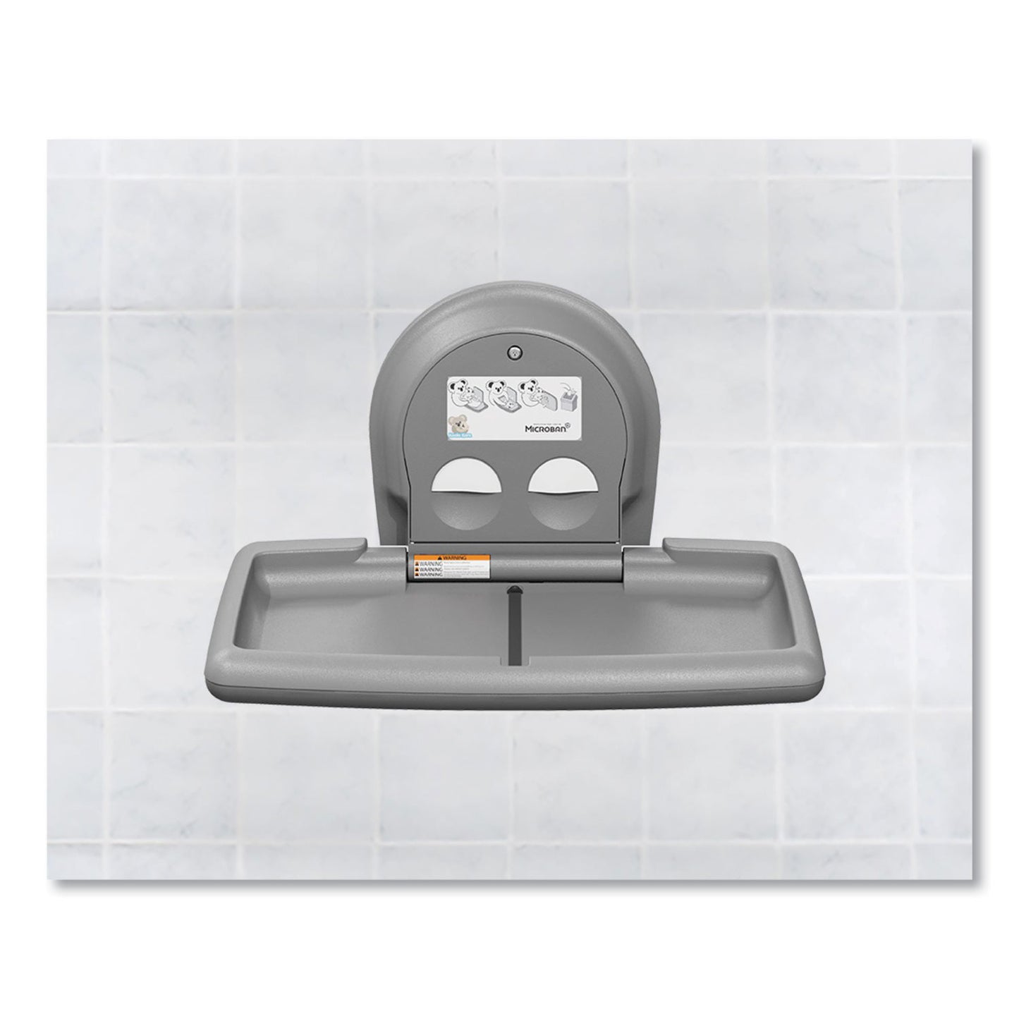 KKPKB30001 Baby Changing Station, Wall Horizontal Mount, 36.5 x 21.25, Gray
