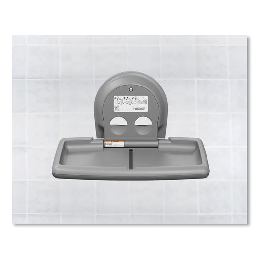 KKPKB30001 Baby Changing Station, Wall Horizontal Mount, 36.5 x 21.25, Gray