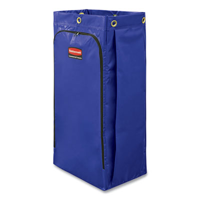 RCP1966883 Vinyl Cleaning Cart Bag for Rubbermaid Commercial High-Capacity Cleaning Carts, 34 gal, 10.5" x 17.5" x 33", Blue
