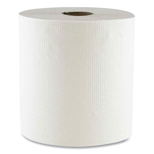 BWK700W Hard Wound Towel, 1 Ply, 8" x 700 ft, White, 6/Carton
