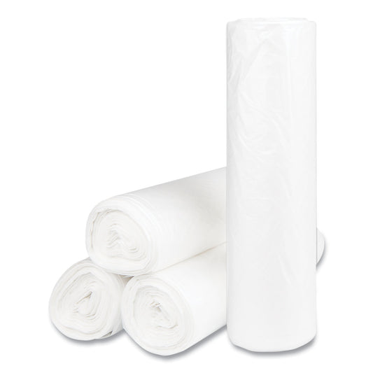 IBSS434814N High-Density Commercial Can Liners, 56 gal, 14 mic, 43" x 48", Natural, Interleaved Roll, 25 Bags/Roll, 8 Rolls/Carton