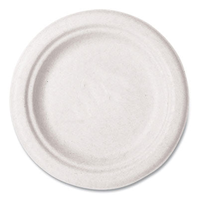 VEGVWP016NFA Nourish Molded Fiber Tableware, Compostable, Plate, Sugarcane, 6" dia, White, 1,000/Carton
