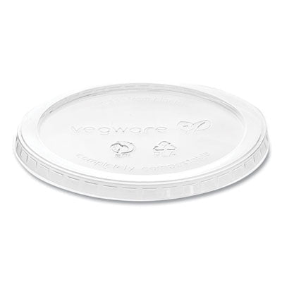 VEGVDC120H Round Deli Pot Lids, Compostable, For 8 oz to 32 oz Deli Containers, Clear, Plastic, 500/Carton VEGWARE