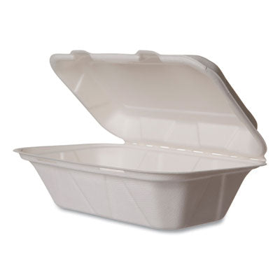 VEGWHHOAGIE Nourish Molded Fiber Takeout Containers, Compostable, 5 x 9 x 2, White, Sugarcane, 250/Carton