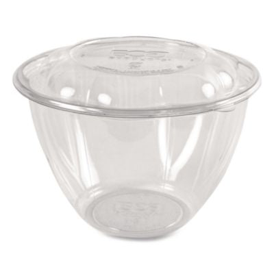 ECOEPSB48 Renewable and Compostable Salad Bowls with Lids, 48 oz, Clear, Plastic, 150/Carton