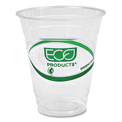 ECOEPCC12GS GreenStripe Renewable and Compostable Cold Cups, 12 oz, Plastic, Clear, 50/Pack, 20 Packs/Carton