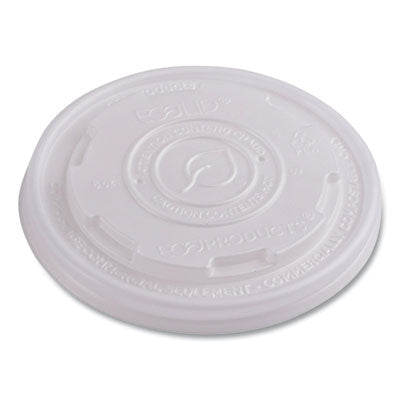 ECOEPECOLIDSPS World Art PLA-Laminated Soup Container Lids, Fits 8 oz, Translucent, Plastic, 50/Pack, 20 Packs/Carton ECO-PRODUCTS,INC.