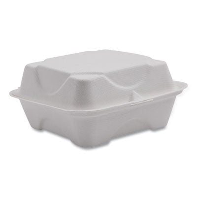 ECOEPHC6NFA Vanguard Renewable And Compostable Sugarcane Clamshells, 6 X 6 X 3, White, 500/carton ECO-PRODUCTS,INC.