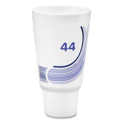 DCC44AJ32B Breeze Hot/Cold Insulated Foam Drinking Cups, Pedestal Cup, 44 oz, Purple/White/Blue, 300/Carton