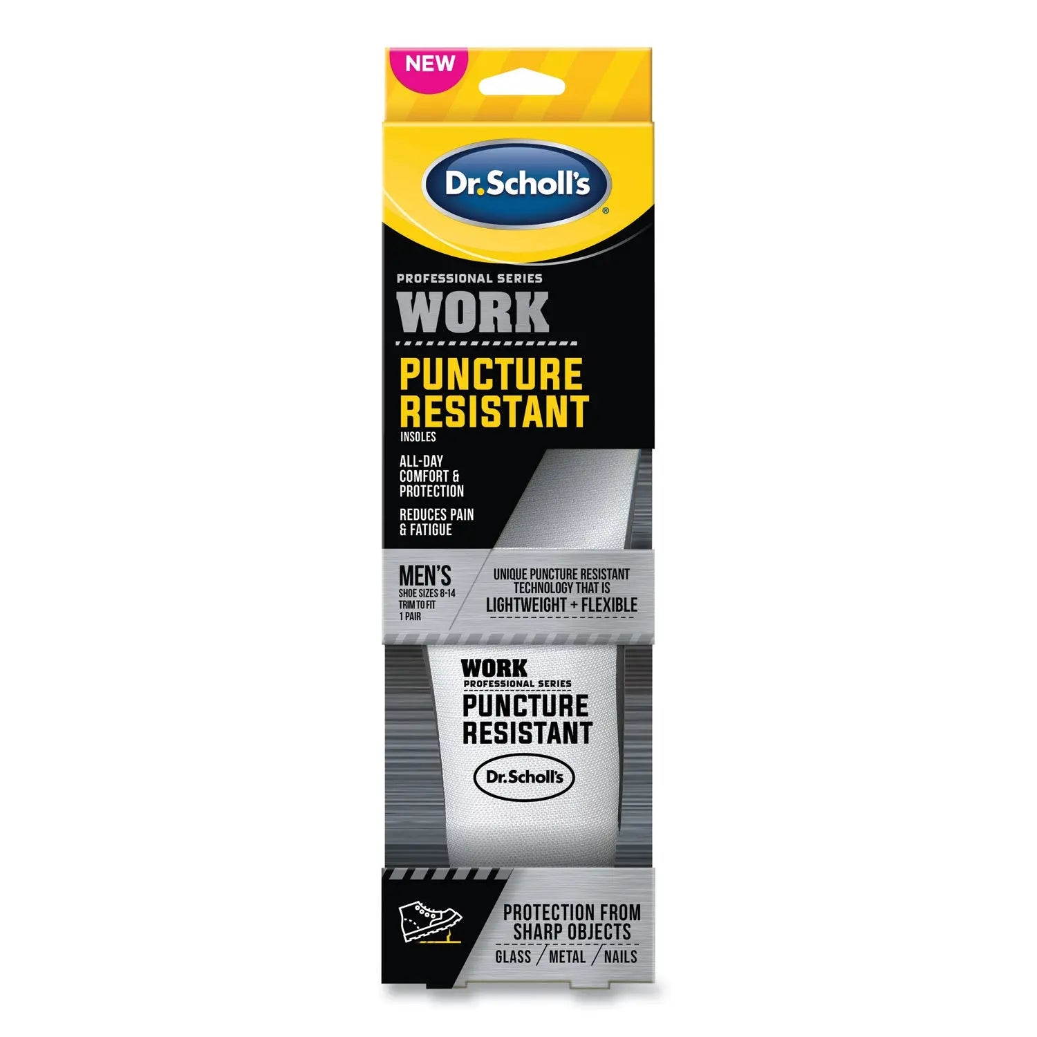 DSC00293 Professional Series Work Puncture Resistant Insoles for Men, Men's Sizes 8 to 14, Black Dr. Scholl's