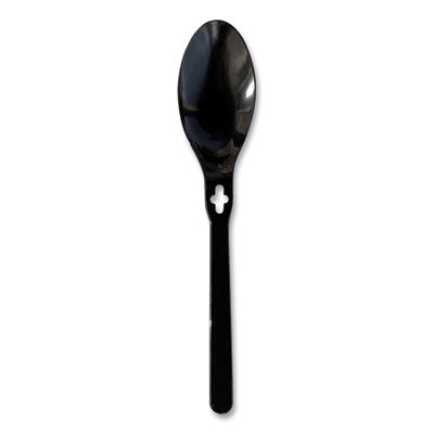 WEG54101100 Spoon WeGo Polystyrene, Spoon, Plastic, Black, 1,000/Carton