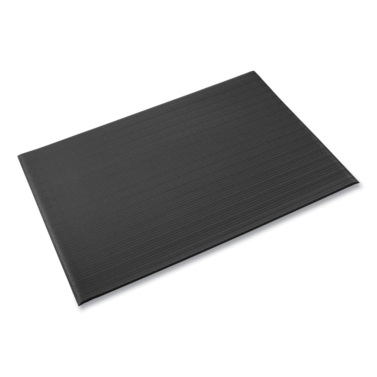 CWNFL3612BK Ribbed Vinyl Anti-Fatigue Mat, Rectangular, Black Ribbed Surface, 36" x 12 ft