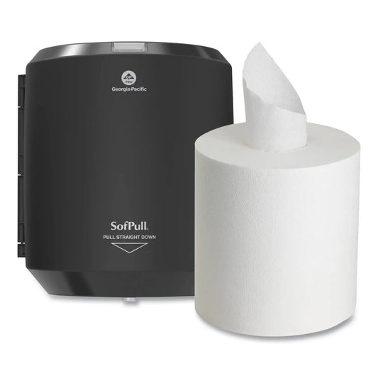 GPC58204B SofPull CenterPull Hand Towel Dispenser, 9.63 x 8.88 x 10.94, Black Georgia Pacific Professional