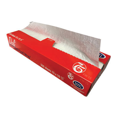 HWAFW15 Interfolded Food Wrap Deli Sheets, 10.75 x 15, 500/Box, 12 Boxes/Carton