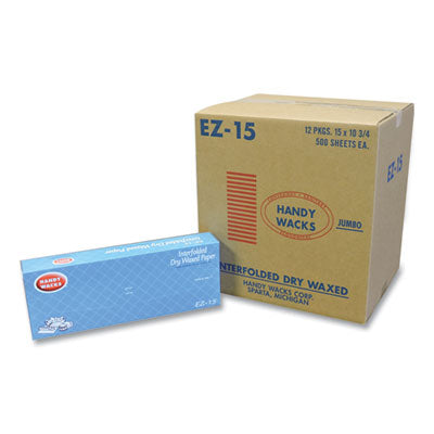 HWAEZ15 Interfolded Dry Waxed Paper Deli Sheets, 10.75 x 15, 500/Box, 12 Boxes/Carton