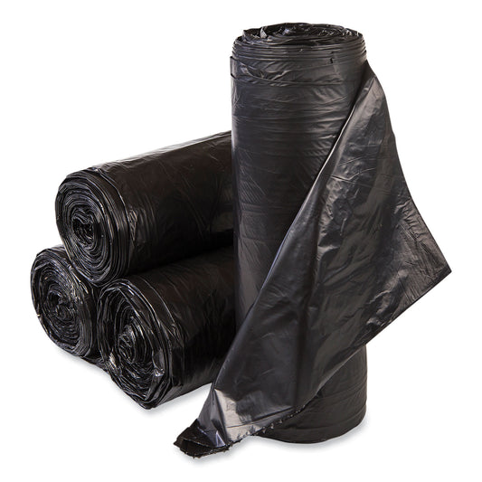 IBSVALH3860K22 High-Density Commercial Can Liner Value Pack, 60 gal, 19 mic, 38" x 58", Black, Interleaved Roll, 25 Bags/Roll, 6 Rolls/CT