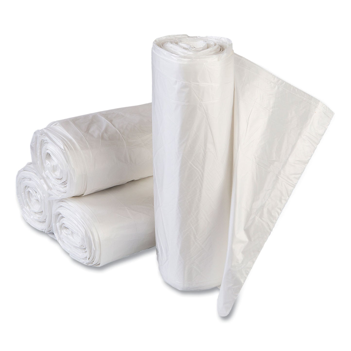 IBSVALH4348N16 High-Density Commercial Can Liner Value Pack, 60 gal, 14 mic, 43" x 46", Clear, Interleaved Roll, 25 Bags/Roll, 8 Rolls/CT