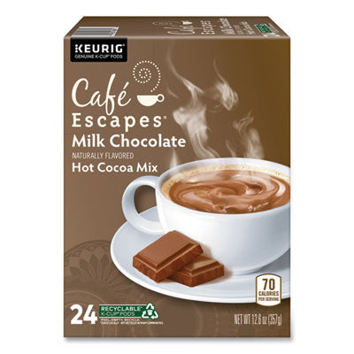 GMT6801 Cafe Escapes Milk Chocolate Hot Cocoa K-Cups, 24/box KEURIG DR PEPPER