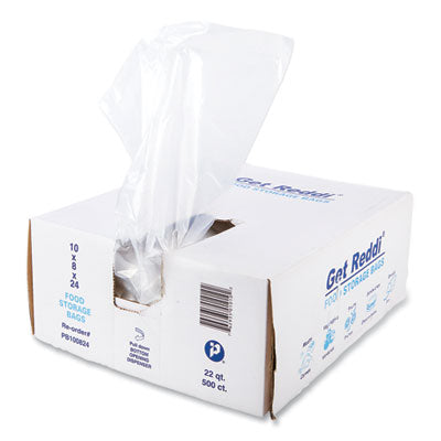 IBSPB100824 Food Bags, 5.5 Gallon, 10" x 8" x 24", Clear, 500/Carton