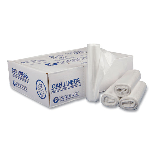 IBSSL2433LTN Low-Density Commercial Can Liners, 16 gal, 0.35 mil, 24" x 33", Clear, Perforated Roll, 50 Bags/Roll, 20 Rolls/Carton