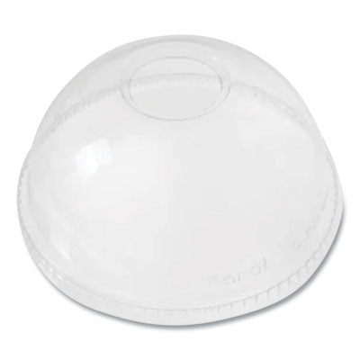 KRTCKDL626 PET Lids, Dome Lid, Fits 12 oz to 24 oz Cold Cups, Plastic, Clear, 1,000/Carton KARAT BY LOLLICUP