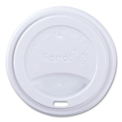 KRTCKDL516WPP Hot Cup Lids, Sipper Lid, Fits 10 oz to 24 oz Hot Cups, Plastic, White, 1,000/Carton KARAT BY LOLLICUP