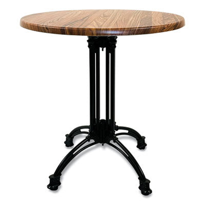 JMC106C36R8 Topalit Tables, Round, 36" dia x 29"h, Teak Top, Black Aluminum Base/Legs