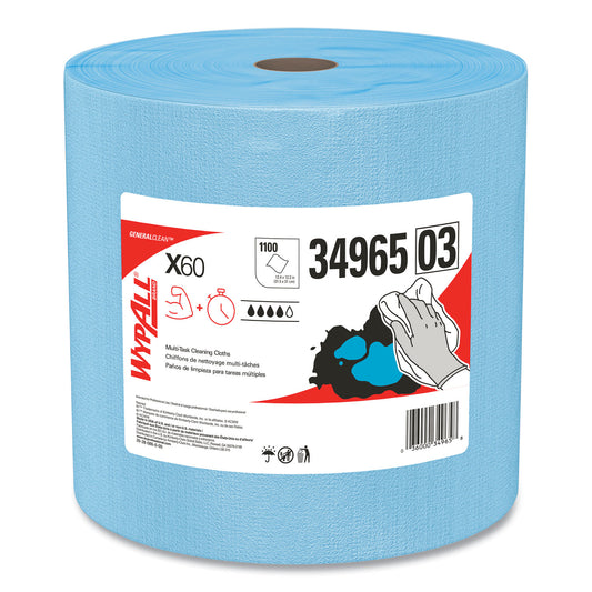 KCC34965 General Clean X60 Cloths, Jumbo Roll, 12.5 x 13.4, Blue, 1,100/Roll