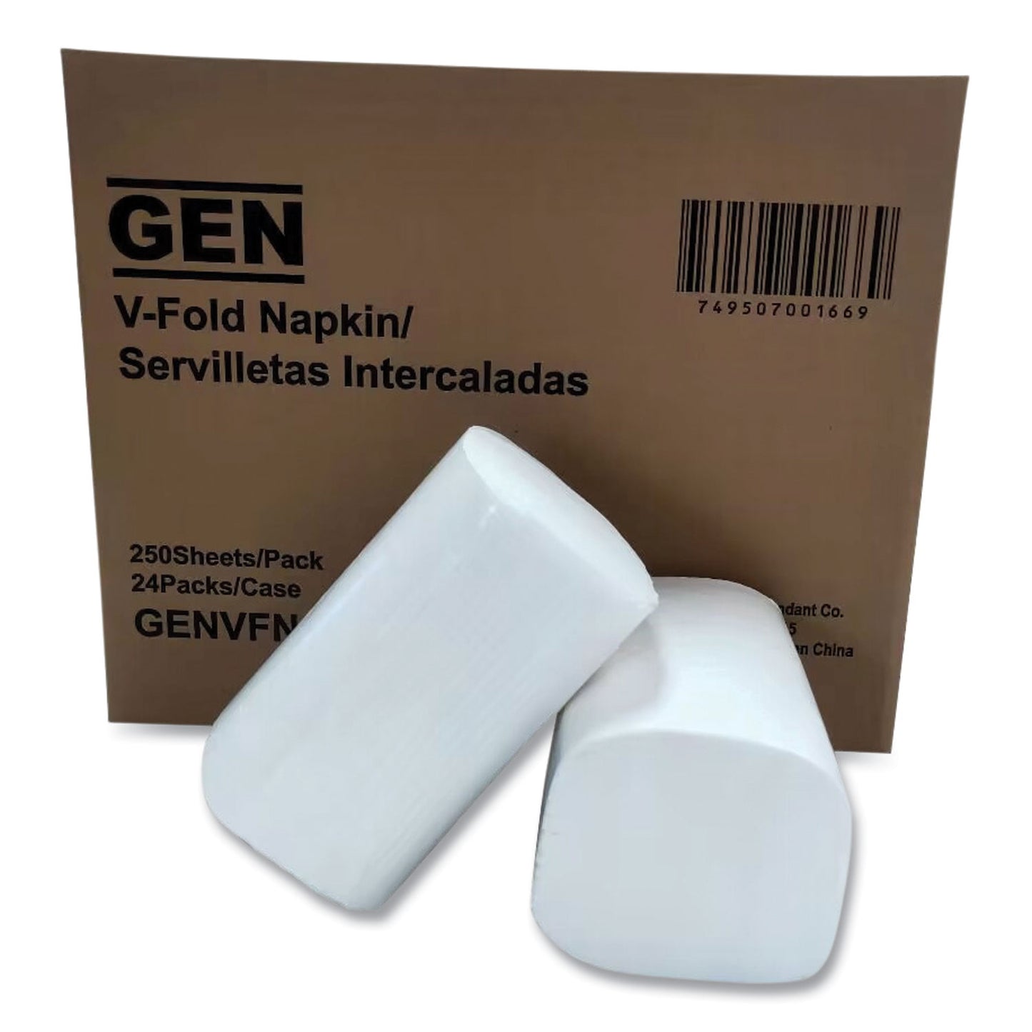 GENVFN60002V Premium Interfold Pop-Up Dispenser Napkin, 2-Ply, 6.5 x 8.3, White, 250/Pack, 24 Packs/Carton