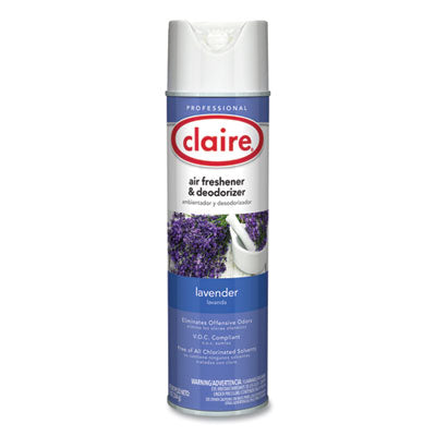 CGC191 Aerosol Air Freshener and Deodorizer, Lavender, 10 oz Aerosol Spray, 12 Cans Claire