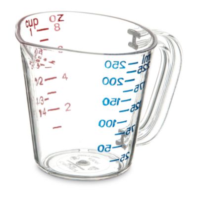 CFS4314107 Commercial Measuring Cup, 1 cup, Plastic, Clear