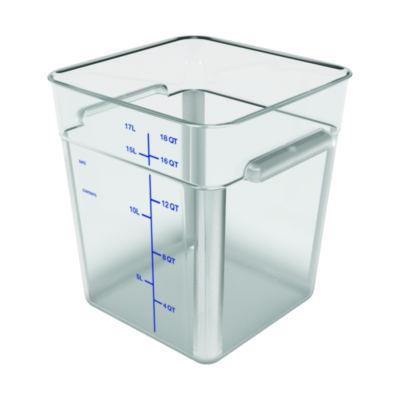 CFS1195207 Squares Polycarbonate Food Storage Container, 6 qt, 8.75 x 8.75 x 7.31, Clear, Plastic