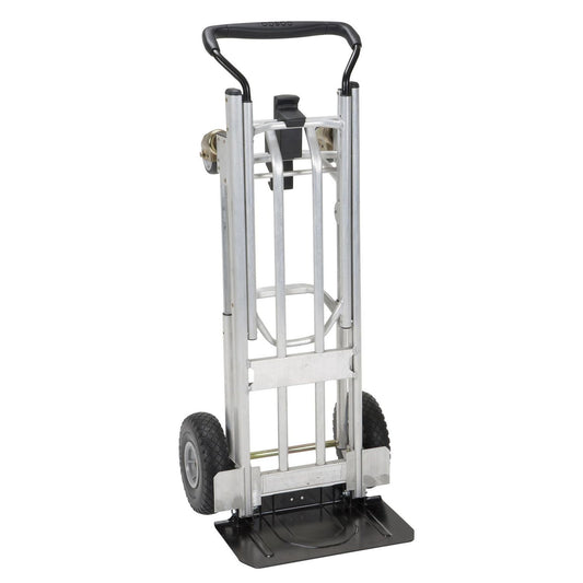 CSC12323ASB1E Heavy Duty 4-in-1 Truck, Supports 800 lb (Hand Truck) 1,000 lb (Cart/Platform Truck), 19.69" x 18.7" x 48.31", Silver/Black
