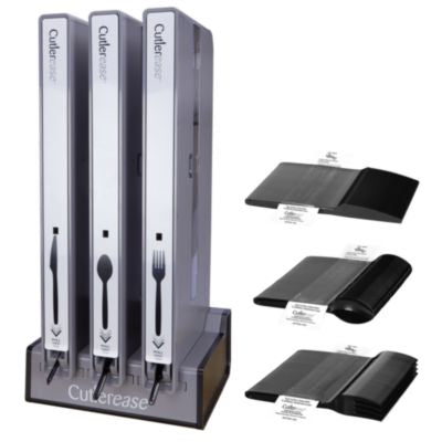 WNASTARTKIT Cutlerease Dispensing System Starter Kit, Holds 120 Forks/120 Knives/120 Spoons, 12.5 x 12.5 x 29.25, Gray/Black